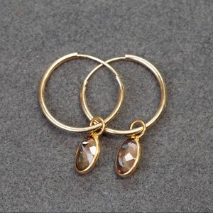 RARE 14k Gold Color Changing Garnet Earrings